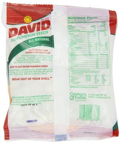 DAVID Seeds DAVID Seeds Salted and Roasted Pumpkin Seeds, Keto Friendly Snack, 5 OZ Bags, 12 Pack