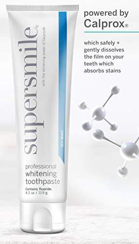 Supersmile Supersmile Professional Teeth Whitening Toothpaste with Fluoride - Clinically Proven to Remove Stains & Whiten Teeth Up to 6 Shades - Enamel Strengthening - No Sensitivity (Icy Mint, 4.2 Oz)