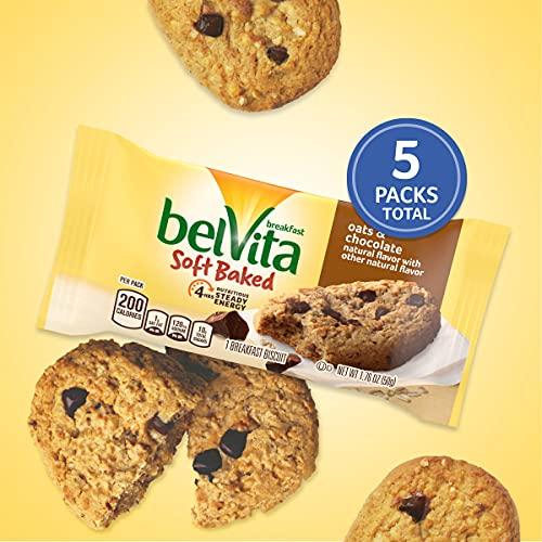 Belvita belVita Soft Baked Oats & Chocolate Breakfast Biscuits, 5 Packs (1 Biscuit Per Pack)