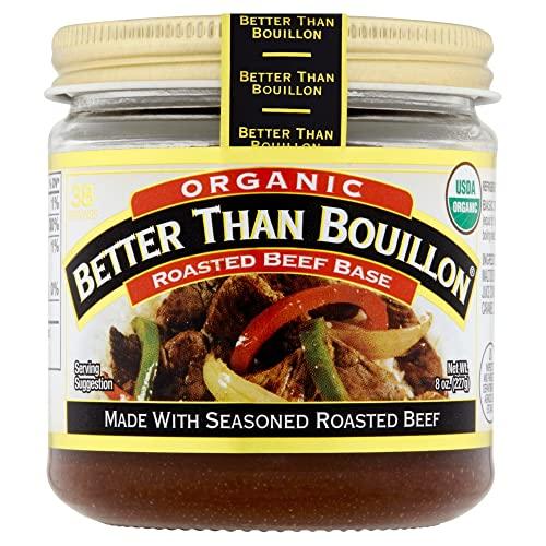 Better Than Bouillon Better Than Bouillon Organic Roasted Beef Base, Made with Seasoned Roasted Beef, USDA Organic, Blendable Base for Added Flavor, 38 Servings Per Jar (8 Ounce (Pack of 4))