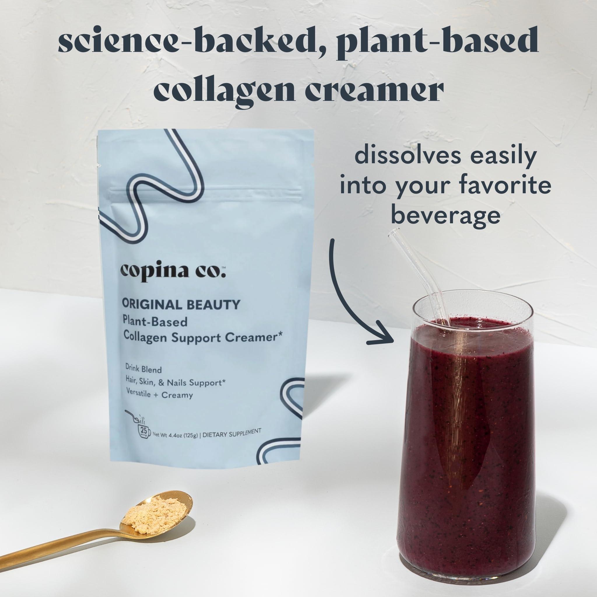 Copina Co. Copina Co. Original Vegan Collagen Booster Creamer Mix: Plant Based Collagen Support Smoothie Drink Vegan Creamy Blend | Original Flavor | 1 Bag - 25 servings per bag