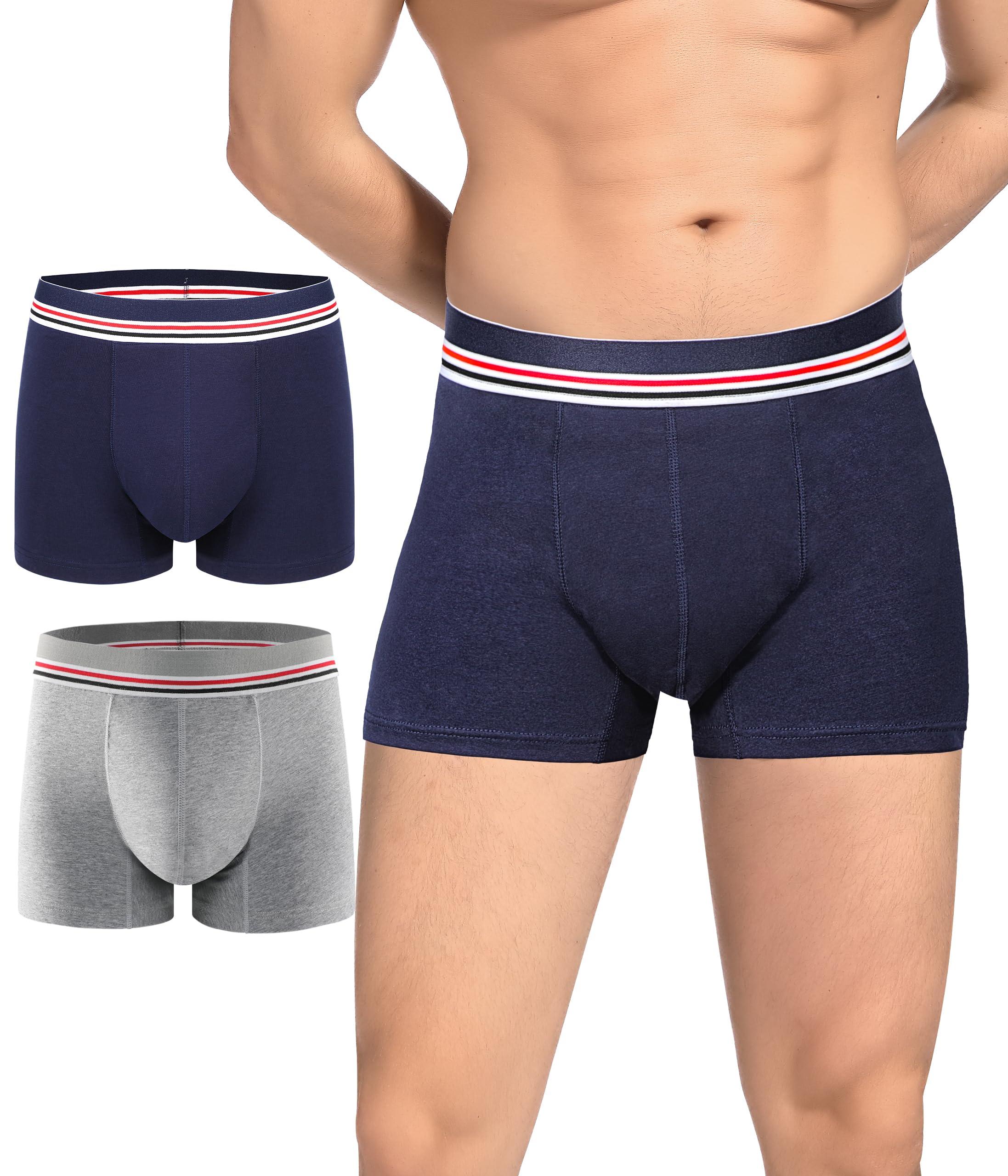 CARER Healthcare Incontinence Pregnancy CARER Washable Incontinence Underwear for Men, Front Absorbent Urine 80ml, 2 Pack, Large, Blue/Gray, Reusable, Waterproof