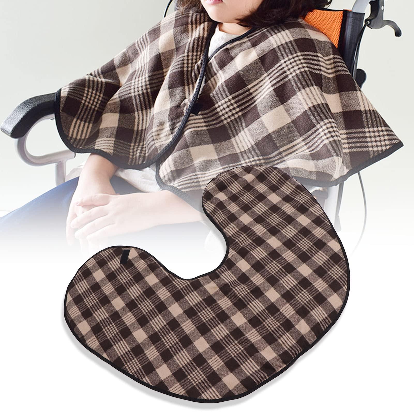 Ymiko Wheelchair Shawl, Plus Velvet Thickened Wheelchair Care Shawl, bedridden Patient Shoulder Warm Blanket Cloak Shoulder Blanket, Suitable for Aged Care Products