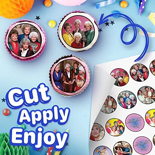 NATURAL BEHAVIOUR 30 x Edible Cupcake Toppers Themed of The Golden Girls Collection of Edible Cake Decorations | Uncut Edible on Wafer Sheet