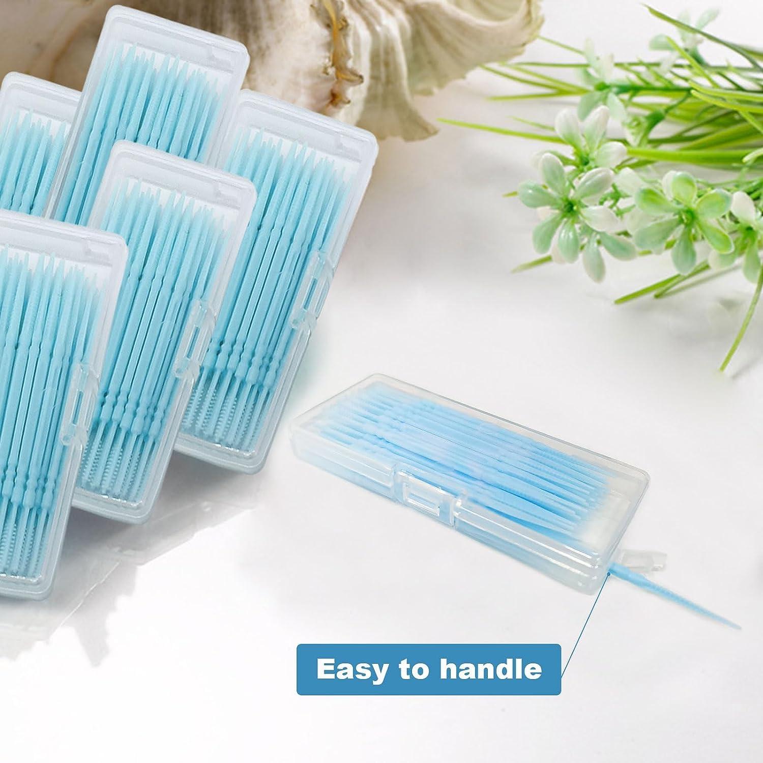 SHxxyljh Toothpicks,Tooth Picks Flossers with Bristles,Double-Side Dental Picks,Plastic Toothpicks Disposable,Portable Package(40 Count2Pack)