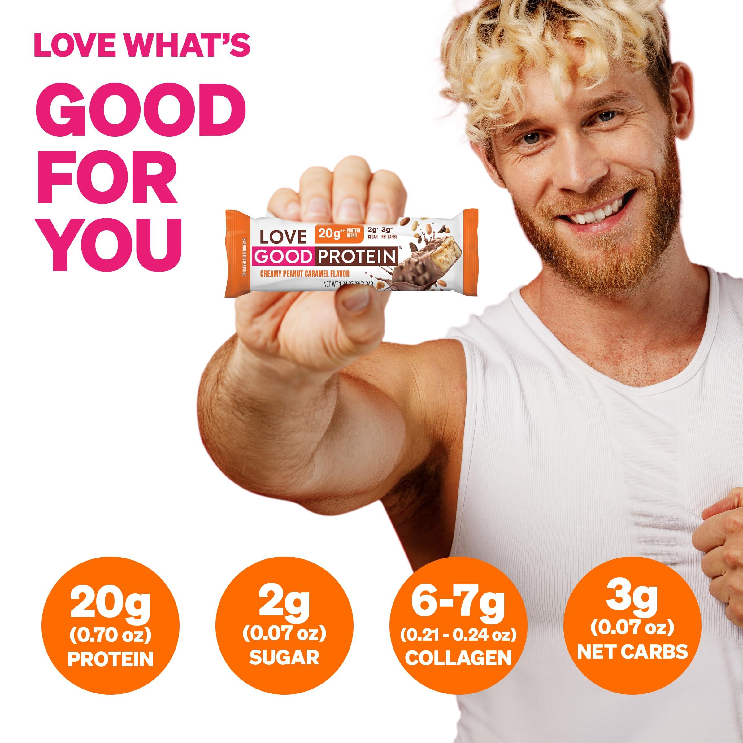 LOVE GOOD FATS Love Good Fats High Protein Bars - Peanut Caramel Protein Bar - 12 Pack