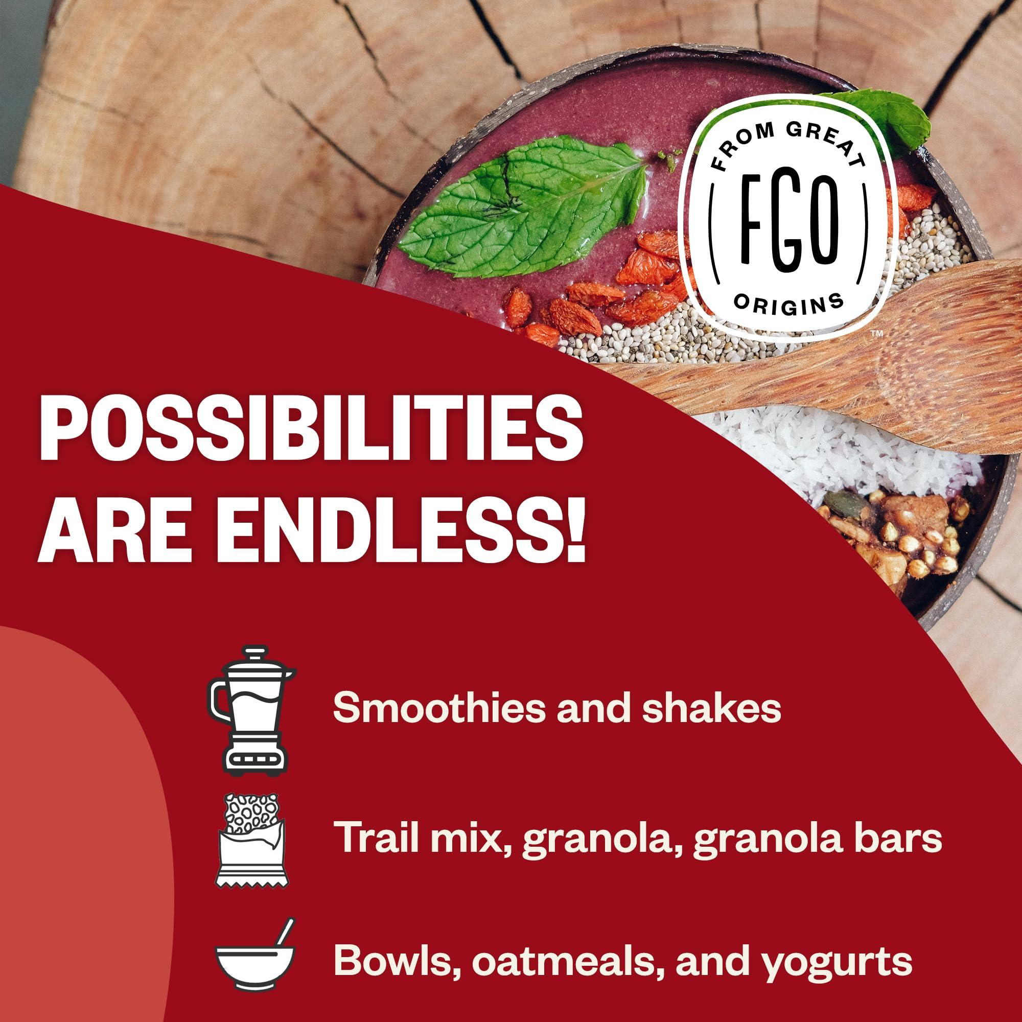 FGO FGO Organic Goji Berries, Large & Chewy, from Ningxia, 32oz (Pack of 1)