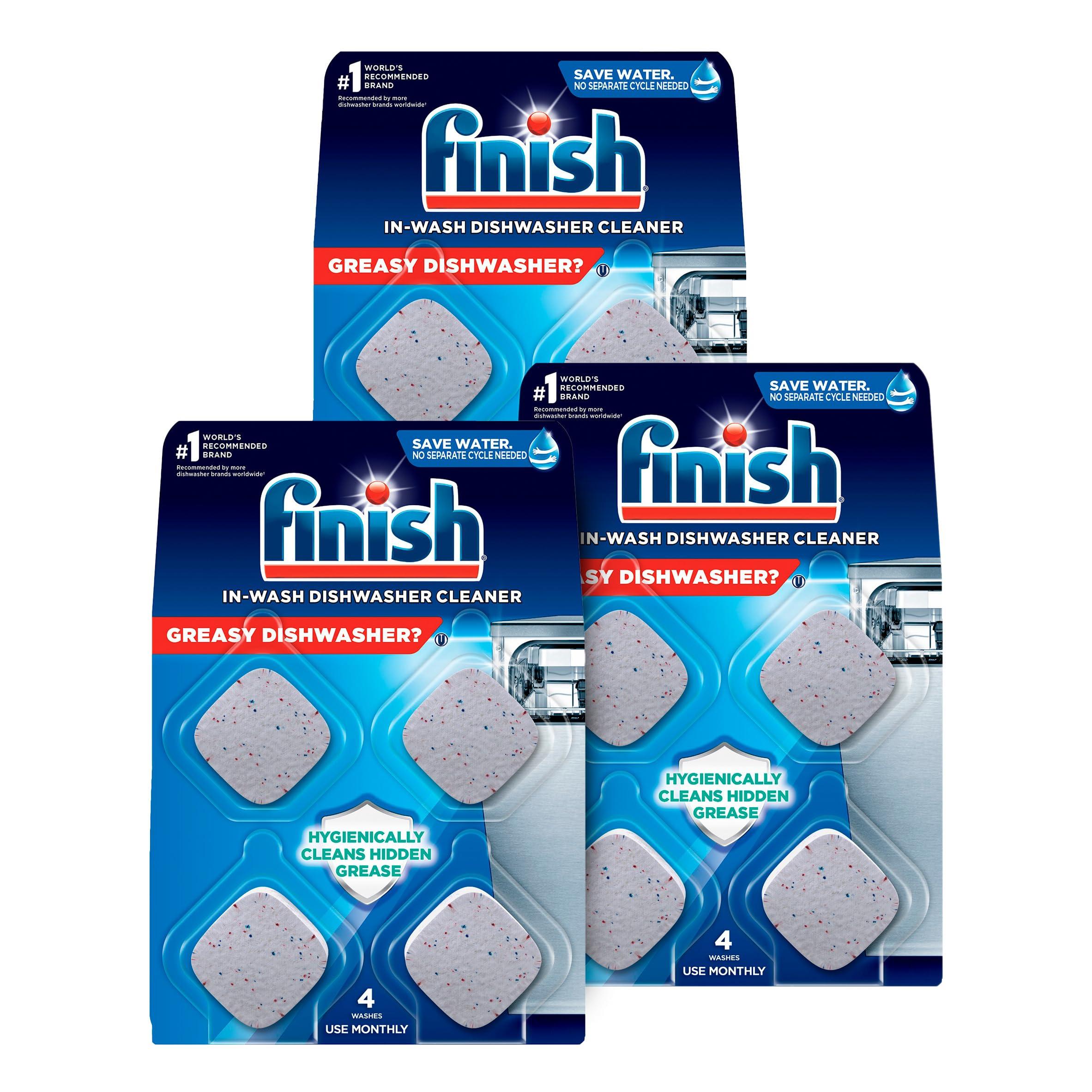 Finish Finish Dishwasher Cleaner Tablets, 12 count, Hygienically Cleans Hidden Grease, Use in Normal Cycle, Lemon Scented, 12 Month Supply
