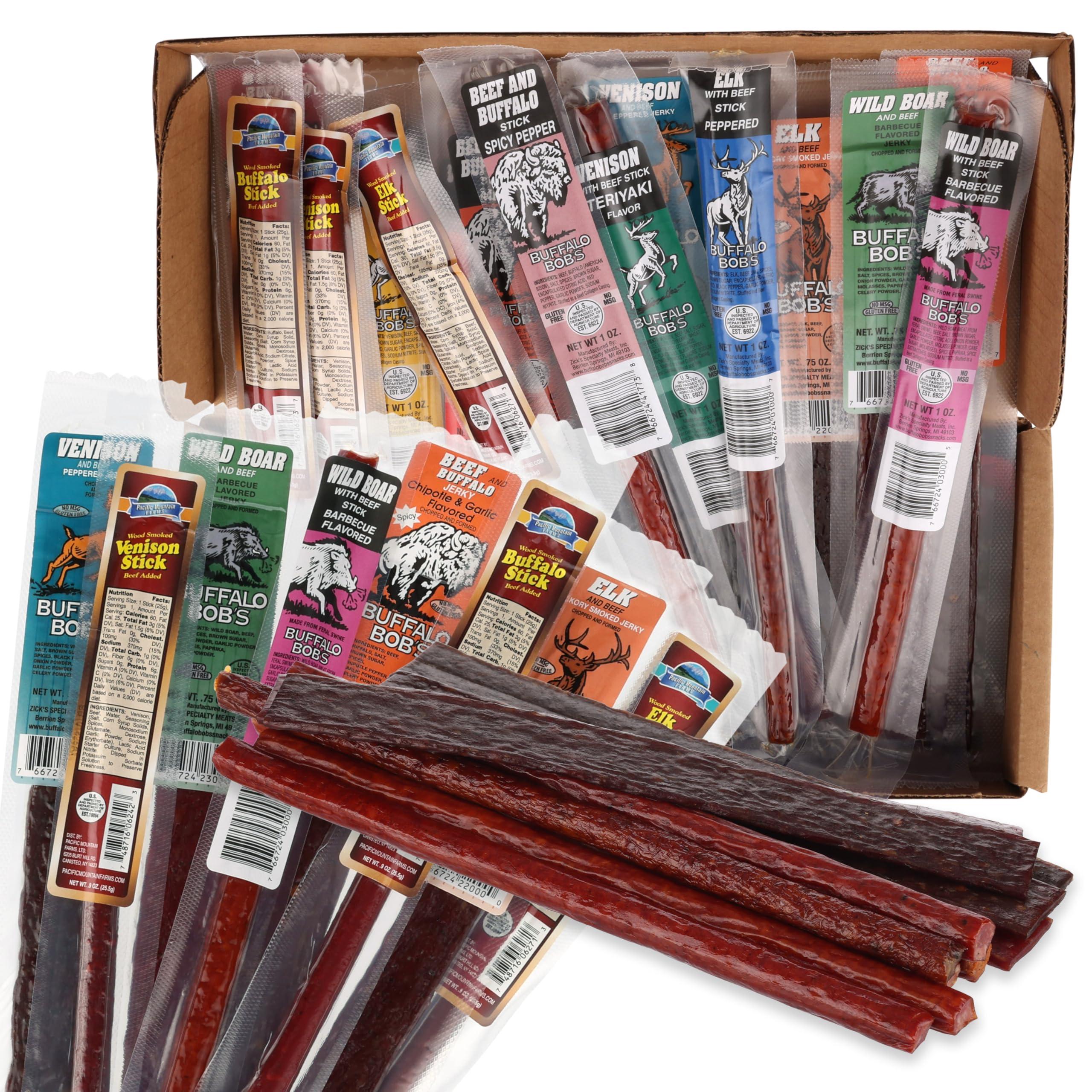 Jerky Dynasty Jerky Dynasty Big Game 15-Piece Jerky Variety Pack - Assorted Meat Snack Box with Beef Jerky, Buffalo, Elk, Wild Boar, & More - Unique Present for Men or for Snack