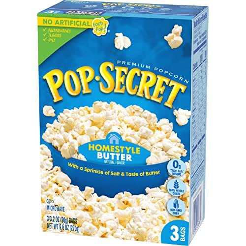 Pop Secret Pop Secret Microwave Popcorn, Homestyle Butter Flavor, 3.2 Oz Sharing Bags, 3 Ct (Pack of 2)
