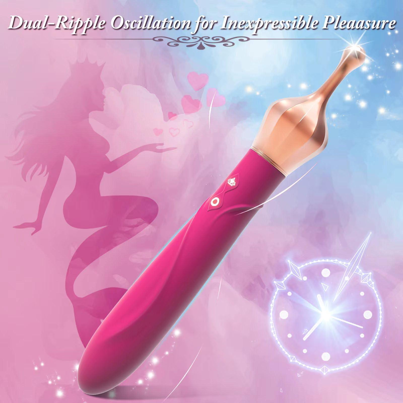 Bomiso 4 in 1 Foot Massager Vibraters Massager Quiet for Portable 10 Frequencies Mini Massager Waterproof Rechargeable Cable Couples Gift,Red