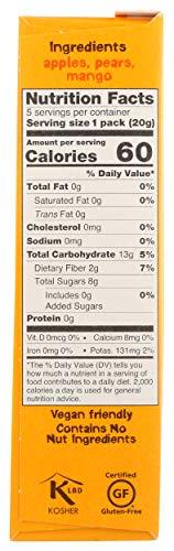 BEAR Bear Yoyo BEAR, Real Fruit Yoyos, 0.7 Oz, No added Sugar, All Natural, non GMO, Gluten Free, Vegan, Healthy on-the-go snack for kids & adults, Mango, 5 Count (Pack of 5)