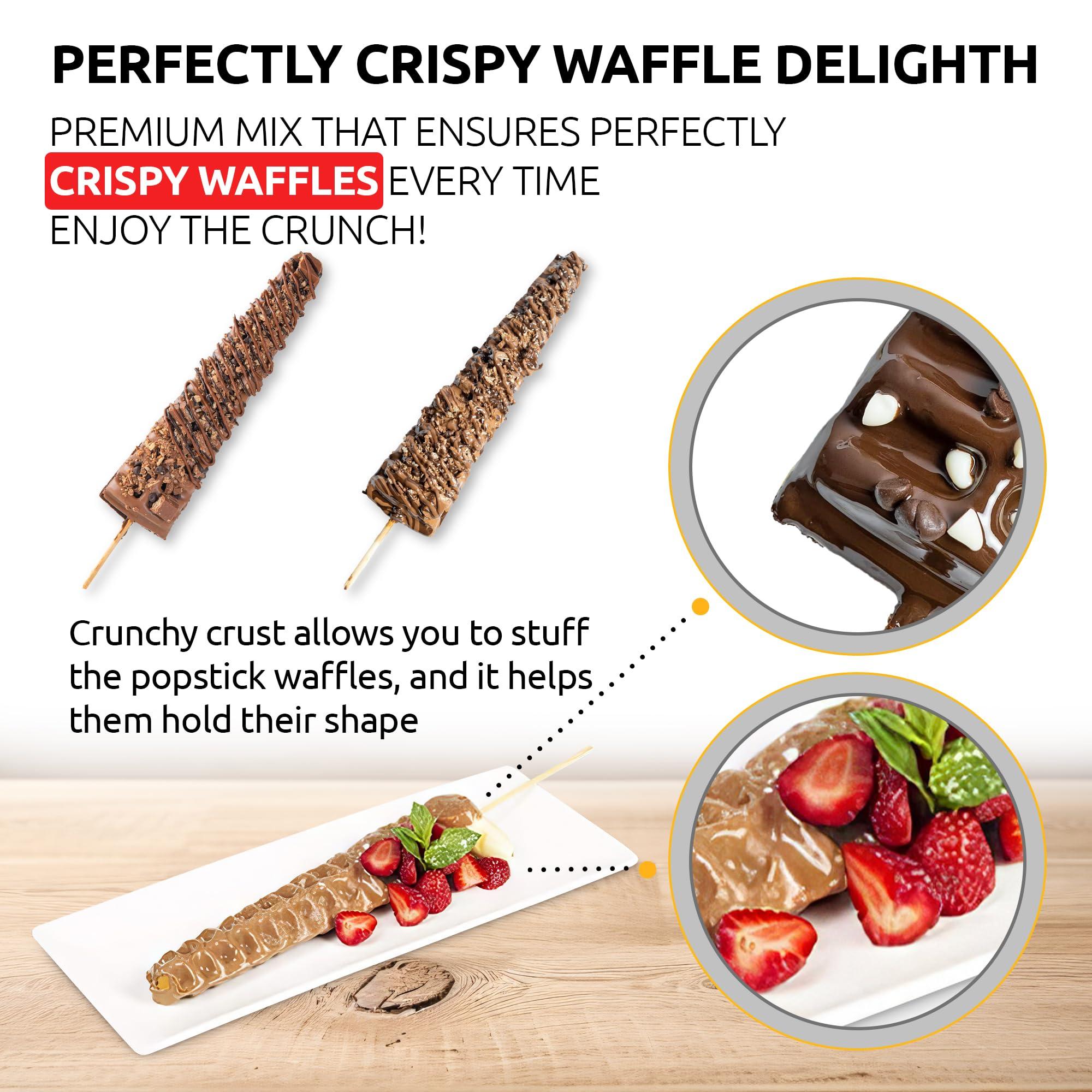 MIXES OLDSOUL OldSoul Professional Popstick Waffle Mix | Stick Waffles Dough Mix | Chocolate Flavor | 30 Lbs | 672 Waffles (30 Lbs, Traditional)