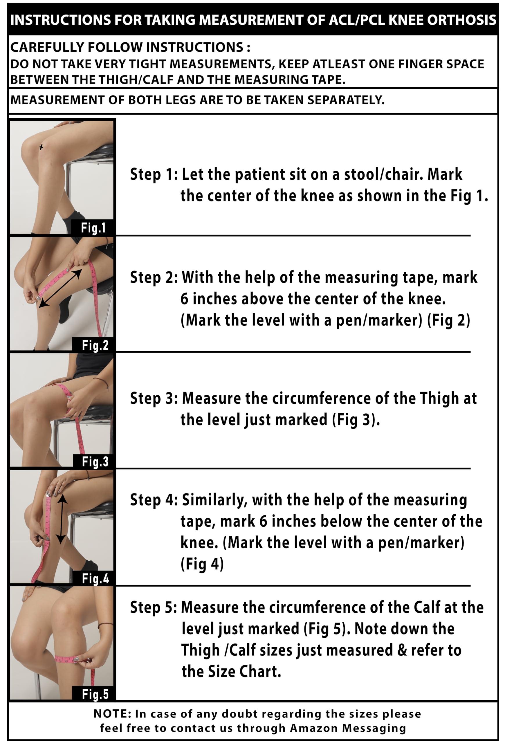 KGOI KGOI Knee Brace for Acl/Ligament/Sports Injuries/Arthritis (OA)/Knee Joint Pain Relief for Men & Women (Size-22) Check Size Chart for Best Fit (Pic-2&3)