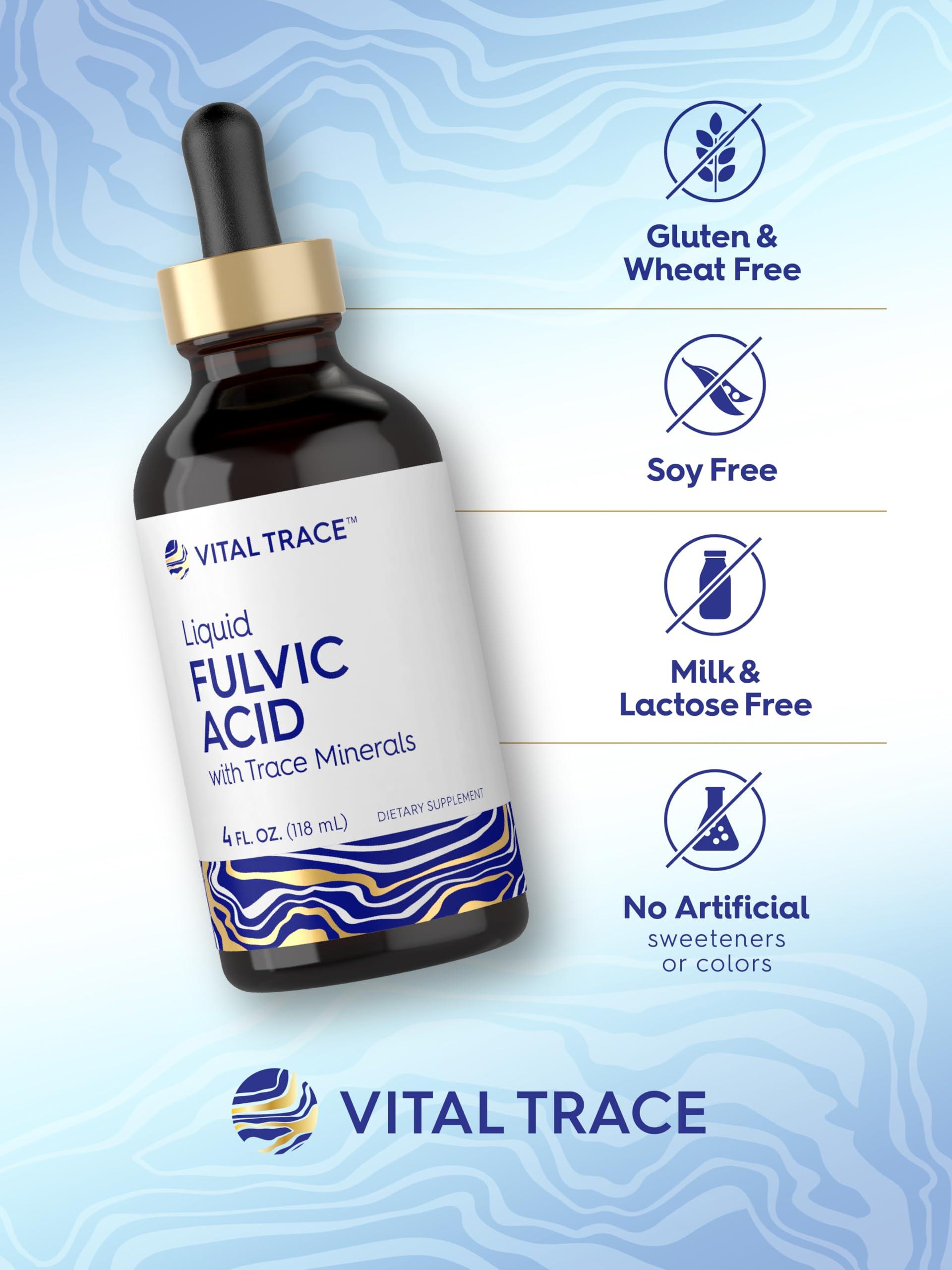 Carlyle Carlyle Fulvic Acid Drops 4 fl oz | Liquid Trace Minerals | Ionic Supplement | Vegetarian, Non-GMO & Gluten Free | by Vital Trace