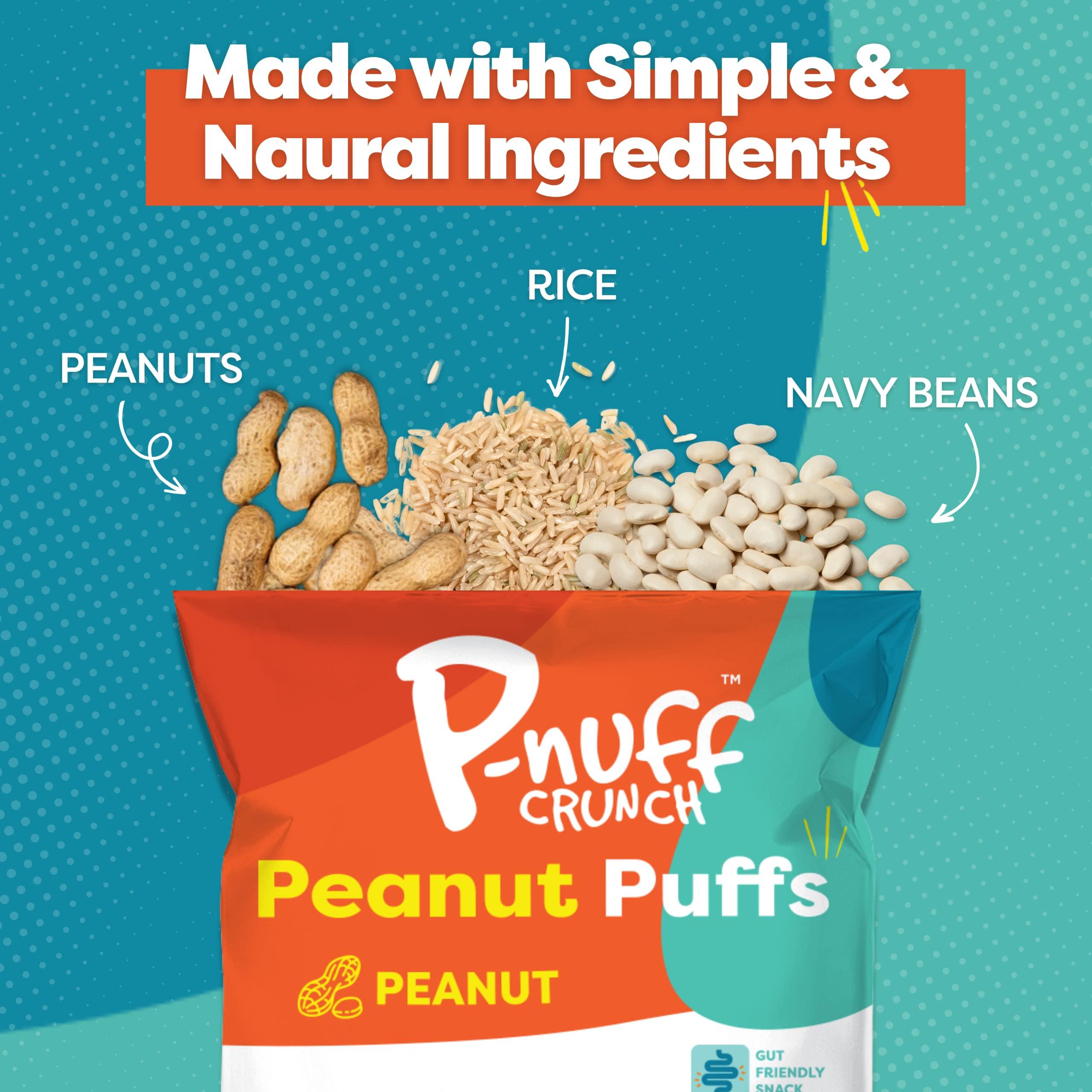 P-Nuff Pnuff Crunch Peanut Butter Puffs - Healthy Snacks, Low Calorie Snacks, Gluten Free Snacks, Vegan, High Protein, Keto, Office Snacks, Low Sugar, as Seen on Shark Tank - Original, 1 Oz Bag (Pack of 12)