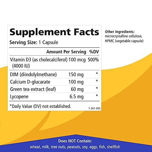 PURE ESSENCE LABS Dim D by Pure Essence - Natural Supplement for Estrogen Balance, Hormonal Acne, and Menopause Support with Vitamin D3, Calcium, Green Tea & Lycopene - 90 Capsules