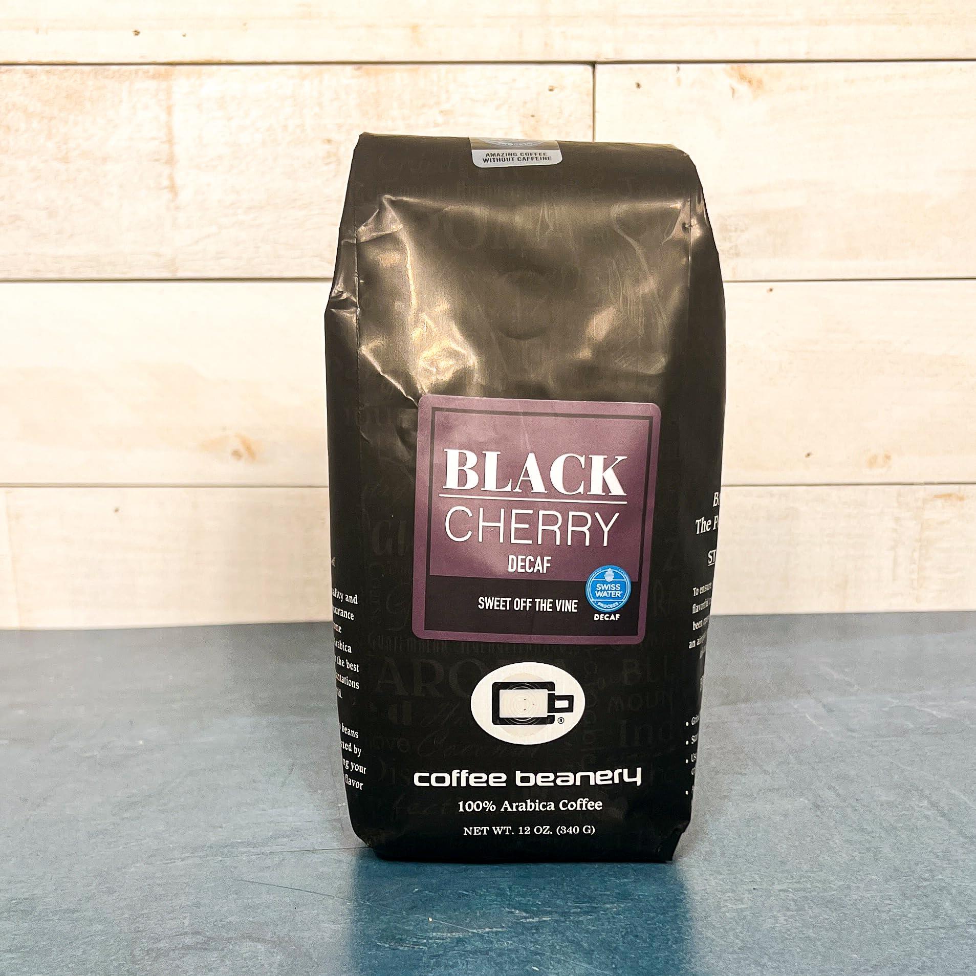 Coffee Beanery Black Cherry Decaf Coffee by Coffee Beanery | 12oz Flavored Decaf Coffee Beans Medium Roast Coffee | 100% Specialty Arabica Coffee Whole Bean | Gourmet Coffee Whole Beans