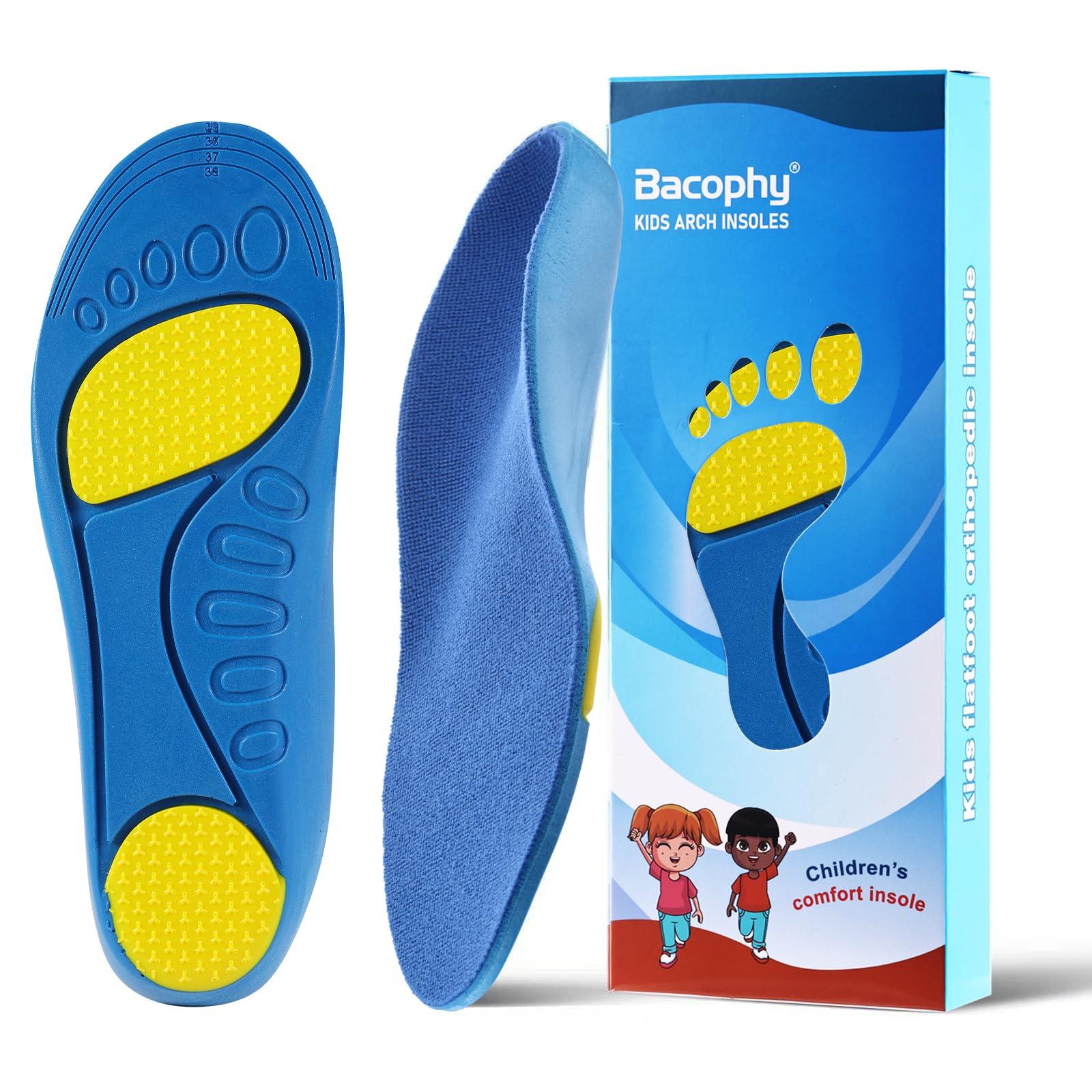 Bacophy Bacophy Kids Orthotic Arch Support Shoe Insoles, Deep Heel Cup, Shock Absorption, Blue