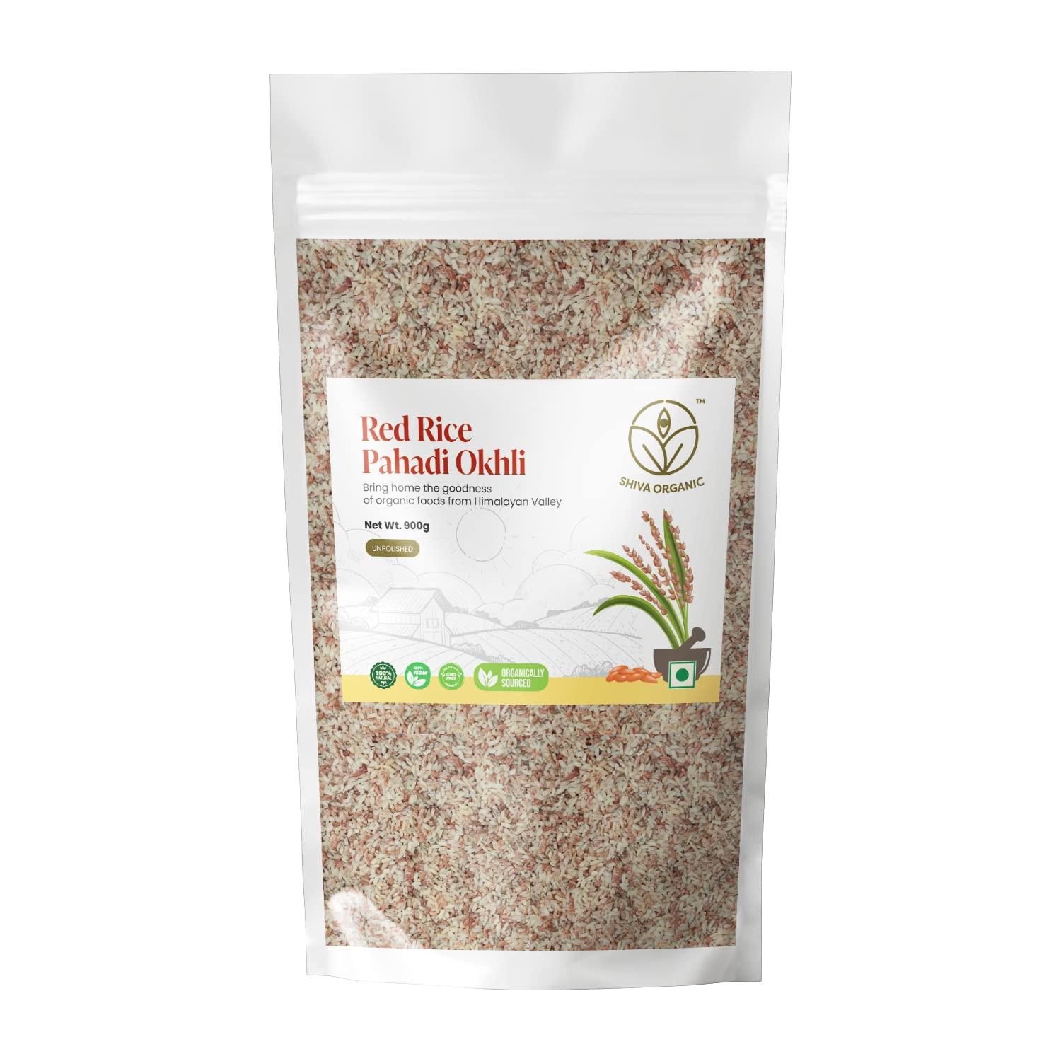 Shiva Organic Shiva Organic Himalayan Red Rice - 31.75 Ounce (900g) | Unpolished | High Protein, Fiber & Iron | Gluten-Free | Perfect Rice Alternative - Sourced from Uttarakhand