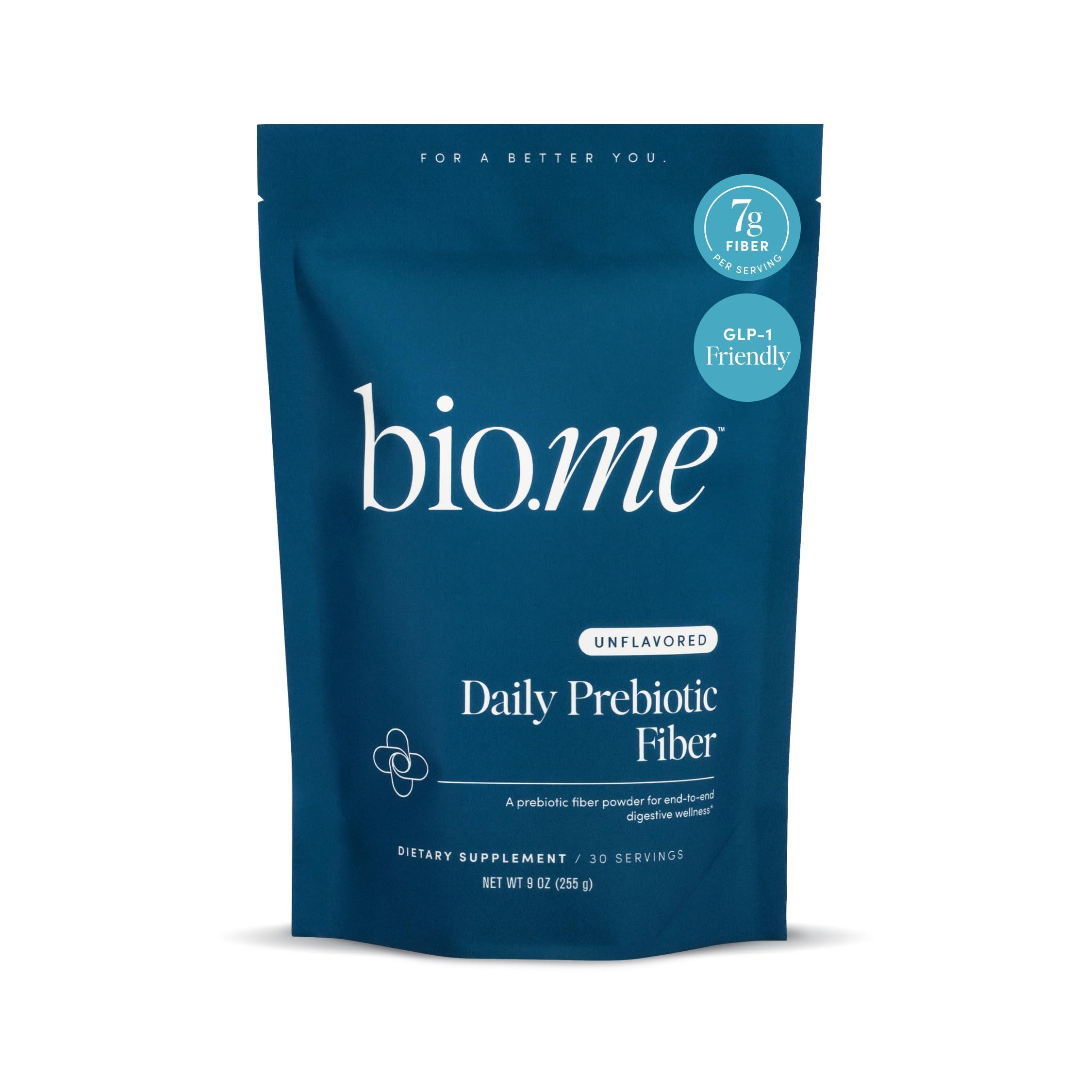 Bio.me Daily Prebiotic Fiber - Fiber Supplement Powder for Digestive Health & Gut Health - Fiber Powder Unflavored Prebiotics, Non-GMO Dietary Fiber, Gluten & Sugar Free Soluble Fiber Supplements-30 Servings