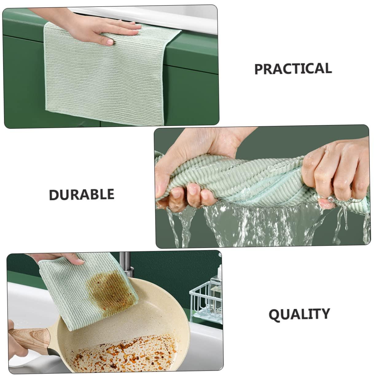 Beavorty Beavorty 5pcs Kitchen Rag Dish Washing Cloths Dish Washing Towel Home Duster Cloths Towels for Cleaning Towels for Body Cleaning Cloths Rags Dish Wipes Nylon Green
