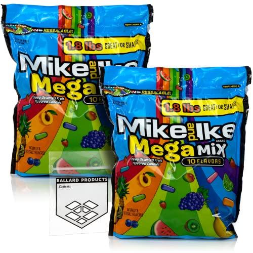 Ballard Products Mike and Ike MegaMix Pack of 2 Bags - Mike and Ike Candy Bulk Pack of 2 Bags - 28.8 oz Each - Movie Candy Bulk Pack - Includes Ballard Products Pocket Bag
