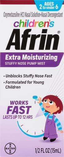 Afrin Afrin Childrens, Age 2-6, Extra Moisturizing Stuffy Nose Spray, 12 Hour Nasal Congestion Relief - 15 mL