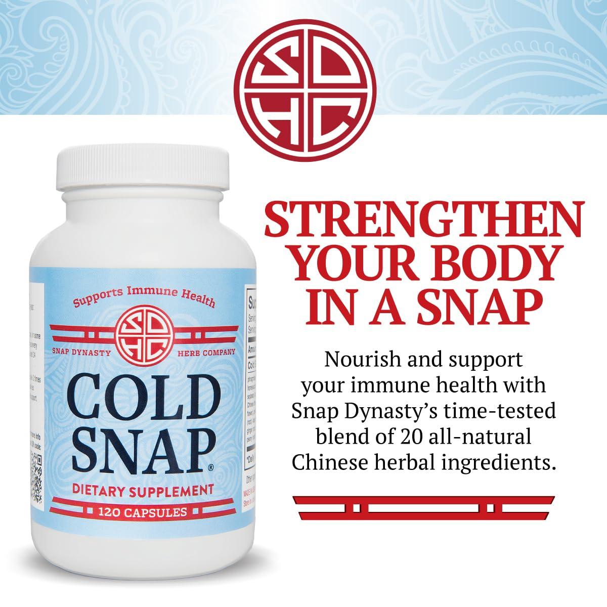 Snap Dynasty Herb Company Snap Dynasty Cold Snap - 120ct Capsules, Pack of 1 - Plant Based Comprehensive Immune Health Support for All Ages, Rapid Supplements for Cold and Flu Support, No Contraindications