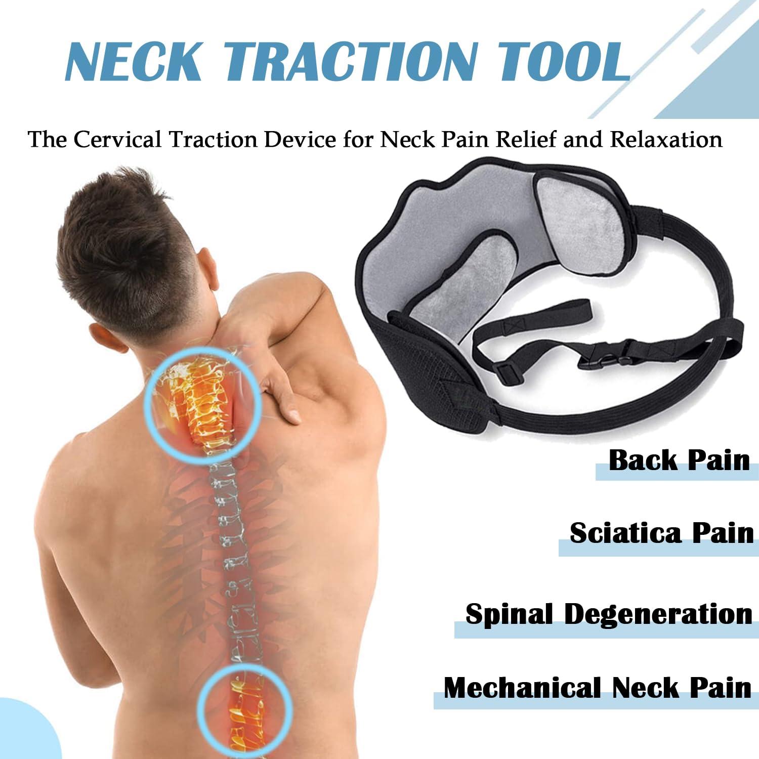 DURASIKO DURASIKO Neck Traction Device for Neck Pain Relief,Neck Stretcher Strap for Spine Chiropractic Decompression,Portable Storage Bag,Neck Chiropractor for Physical Therapy,Neck Strap for Neck Recovery