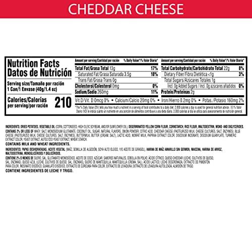 Pringles Pringles Potato Crisps Chips, Lunch Snacks, Office and Kids Snacks, Grab N' Go Snack Pack, Cheddar Cheese, 1.4oz Can (1 Can)