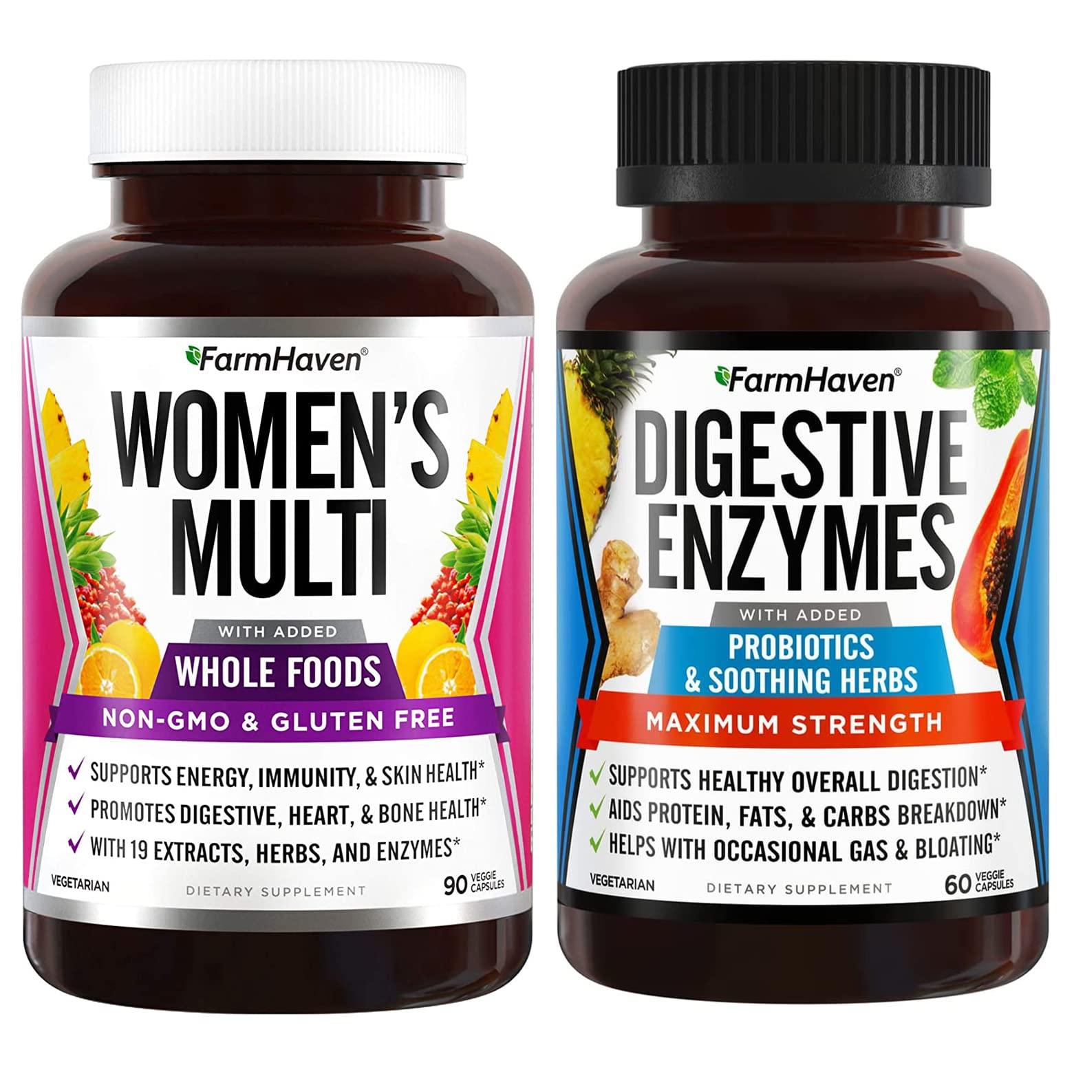 FarmHaven FarmHaven Digestive Enzymes with 18 Probiotics & Herbs Multivitamin for Women
