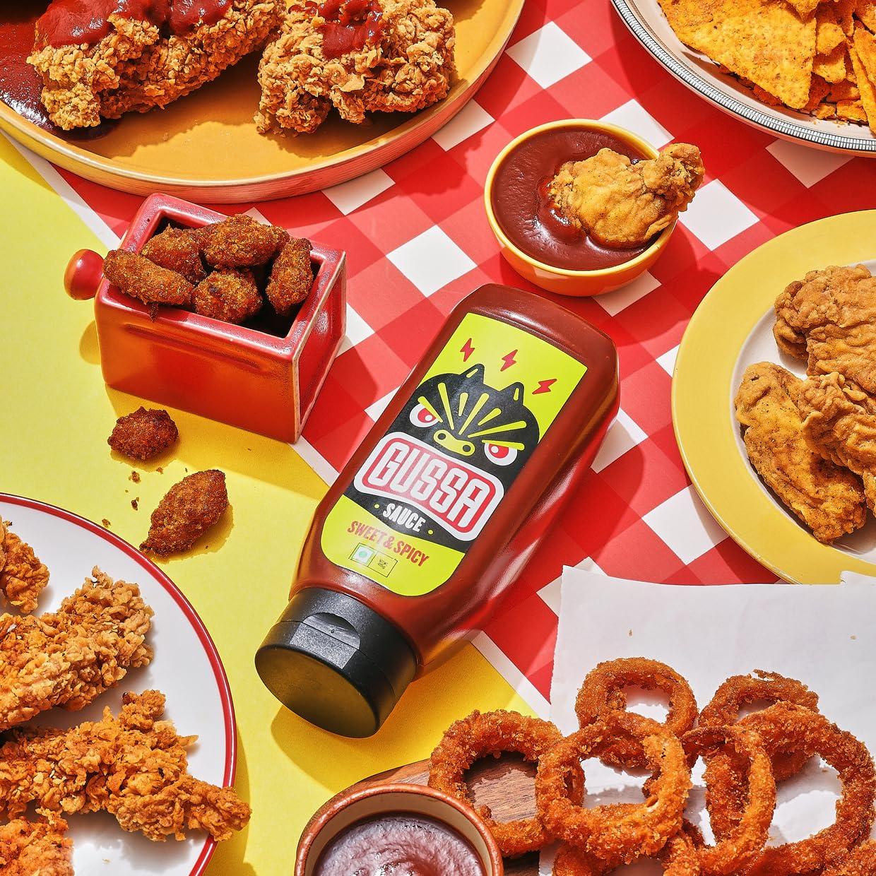 Gussa GUSSA Sauce 16 oz - Sriracha Style Sweet & Spicy Sauce - Perfect for Burgers, Wraps, Chicken Wings, Tacos, Salads, Noodles & More. Vegan, Non-GMO, No Preservatives, Gluten-Free, BPA-Free.