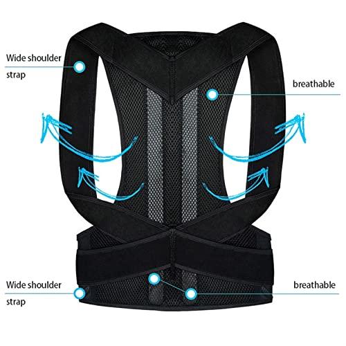 NEWCES XS-5XL Large Size Posture Correction Belt Back Support for Student Teenagers Men Women Pain Relief Waist Trimmer Belt Shoulder Lumbar Support Breathable Back Brace ( Color : Black , Size : XXXXL/XXXXL
