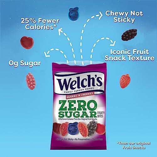 Welch's Welch’s Fruit Snacks, Zero Sugar Variety Pack with Mixed Fruit, Berries 'N Cherries & Island Fruits, Gluten Free, 3 oz (pack of 12)