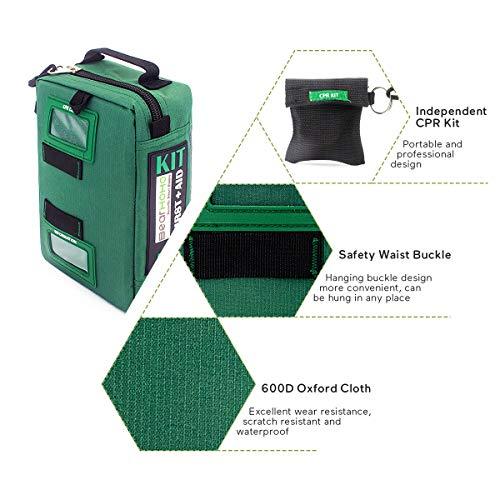 Monillion 255 Pcs First Aid Kits Emergency Survival Trauma Medicine Storage Case Bag with Labeled Compartments for Travel Camping Car Work
