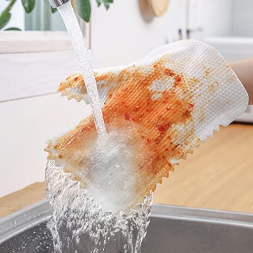 HEMOTON HEMOTON 10pcs Disposable Dust Removal Glove Microfiber Dusting Cloths Glove Non- Woven Cleaning Gloves Washing Paper Towels