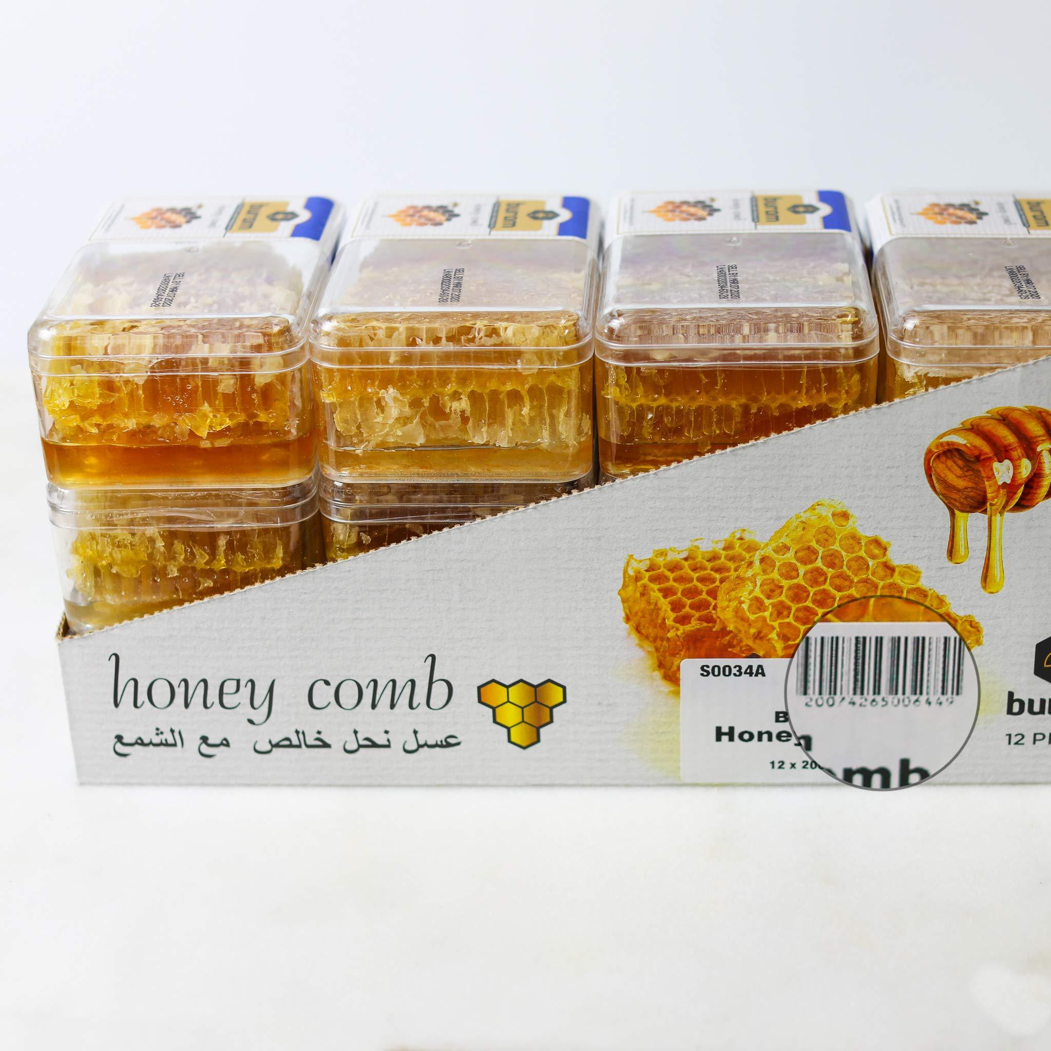 Buram Buram 100% Pure, Gourmet Raw Honeycomb, 100% All-Natural, No Additives, No Preservatives, From the Turkish Mountains, 7.1 oz Pack of 12