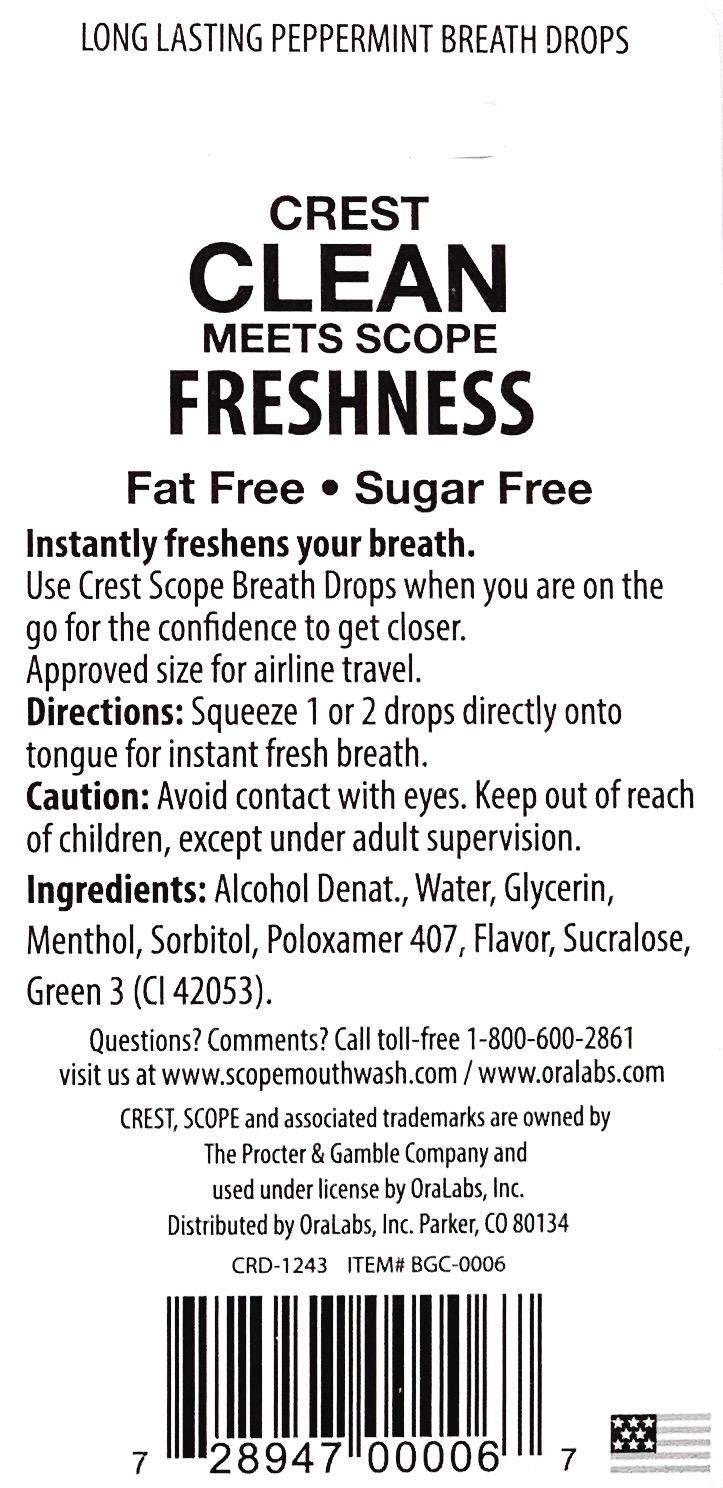 Crest Crest Scope Breath Drops - Long Lasting Peppermint Liquid Breath Fresheners 12 Count