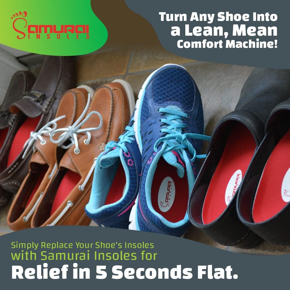 Samurai Insoles Samurai Insoles The Original Arch Support Shoe Insoles - Plantar Fasciitis Relief - US Orthotic Lab Made, Podiatrist Designed Shoe Inserts for Men 6-6.5 or Women 8-8.5