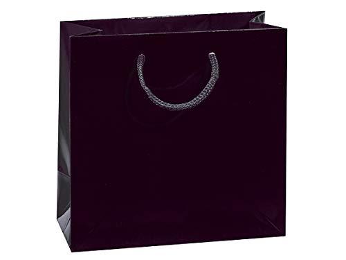 Nas 10 PK, Black Gloss Gift Bags, Petite 4 x 2.5 x 4" for Party, Holiday & Event