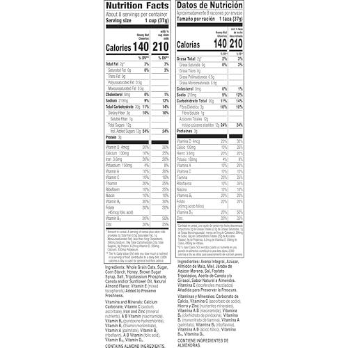 Cheerios Honey Nut Cheerios Heart Healthy Breakfast Cereal, Gluten Free Cereal With Whole Grain Oats, 10.8oz