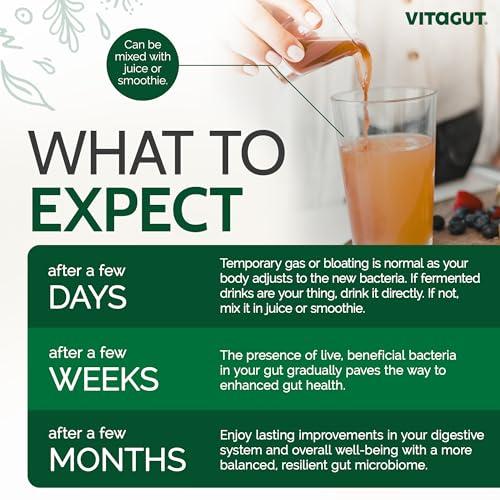 VITAGUT VITAGUT Liquid Probiotic, Prebiotics & Postbiotics 3-in-1 Organic, Live Probiotics for Women & Men - Probiotics for Digestive Health, 50 Billion CFU, 19 Fermented Herbs, Vegan Probiotic for Gut Health