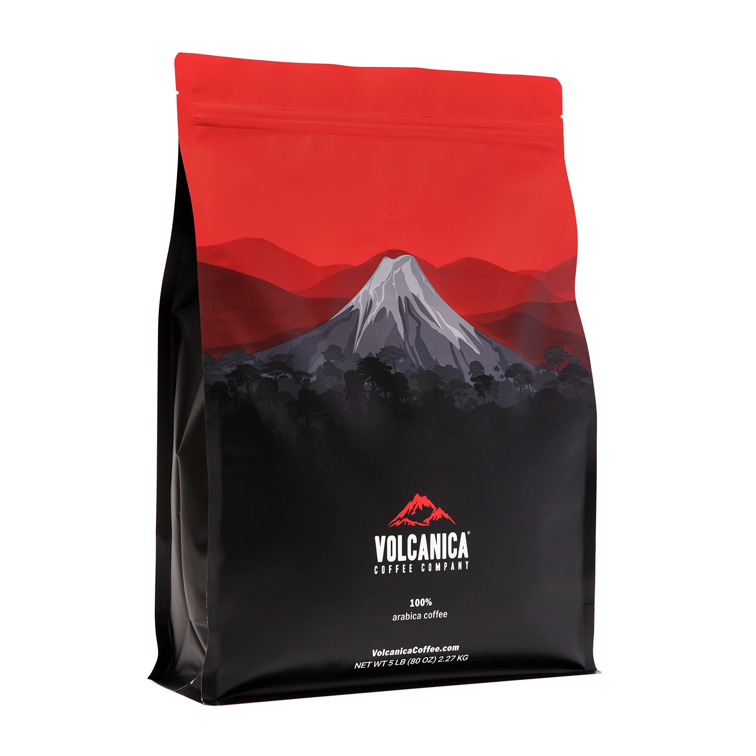 Volcanica Coffee Jamaica Blue Mountain Coffee, Clifton Mount Estate, 100% Certified, Whole Bean, Fresh Roasted, 5 lbs