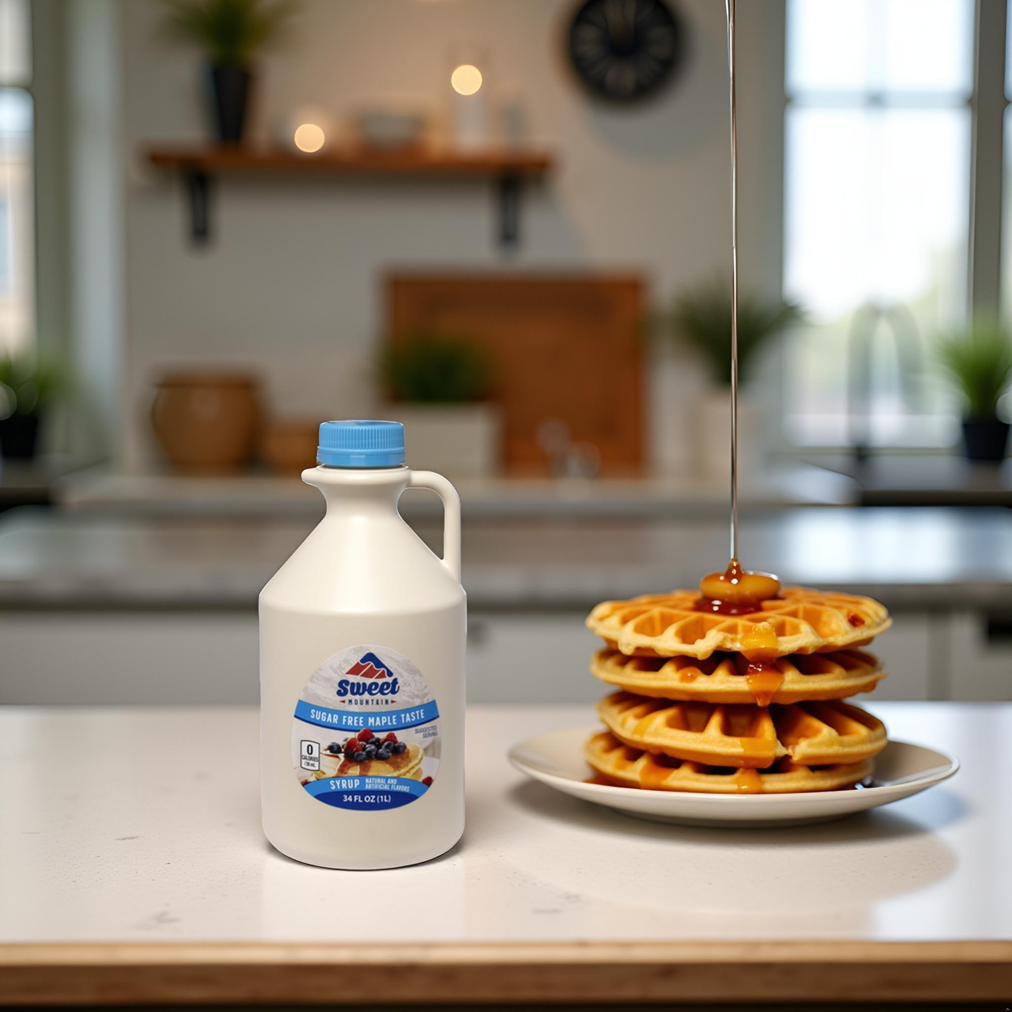 Sweet Mountain Sweet Mountain - Sugar Free Maple Taste Syrup (34 FL OZ) | Keto Friendly, 0g Carbs, 0 Calories, Diabetic Friendly