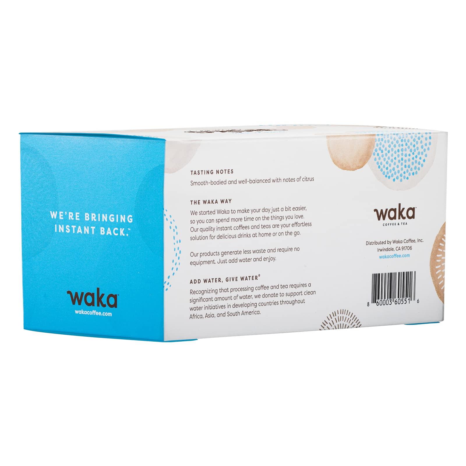 Waka Coffee Waka Premium Instant Medium Roast Coffee (50 Single Serve Packets) & No Sugar Added Green Tea Powder (200 Cups)