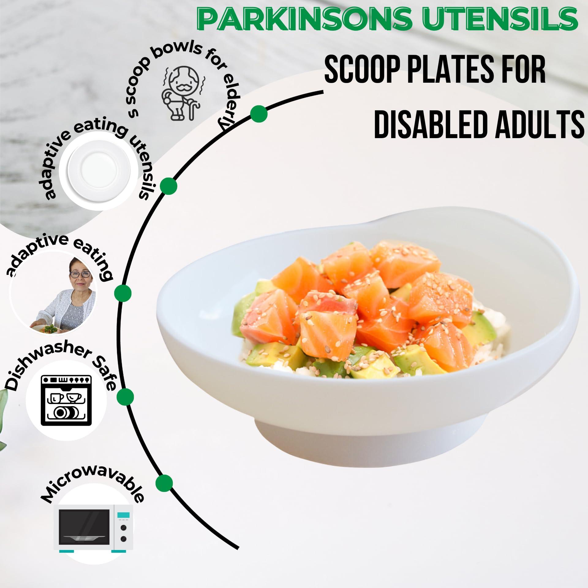 ADAPTIVE UTENSILS Special Needs Gifts for Adults |Scoop Plates for Disabled Adults |Daily Living Eating & Drinking aids |Eating Utensils for Disabled People|adaptive utensils |Scoop Plates for Adults
