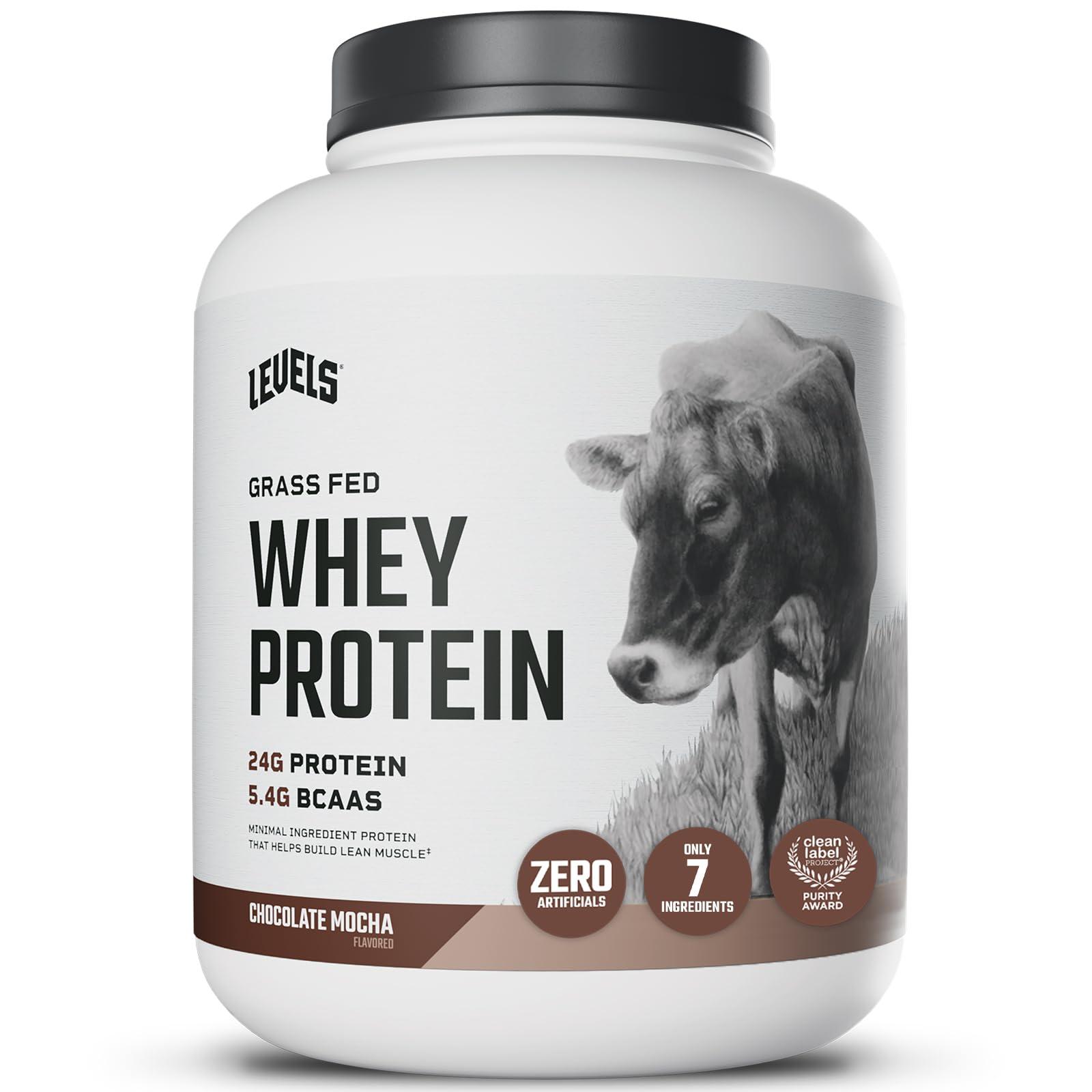 Levels Nutrition Levels Grass Fed Whey Protein, No Artificials, 24G of Protein, Chocolate Mocha, 5LB