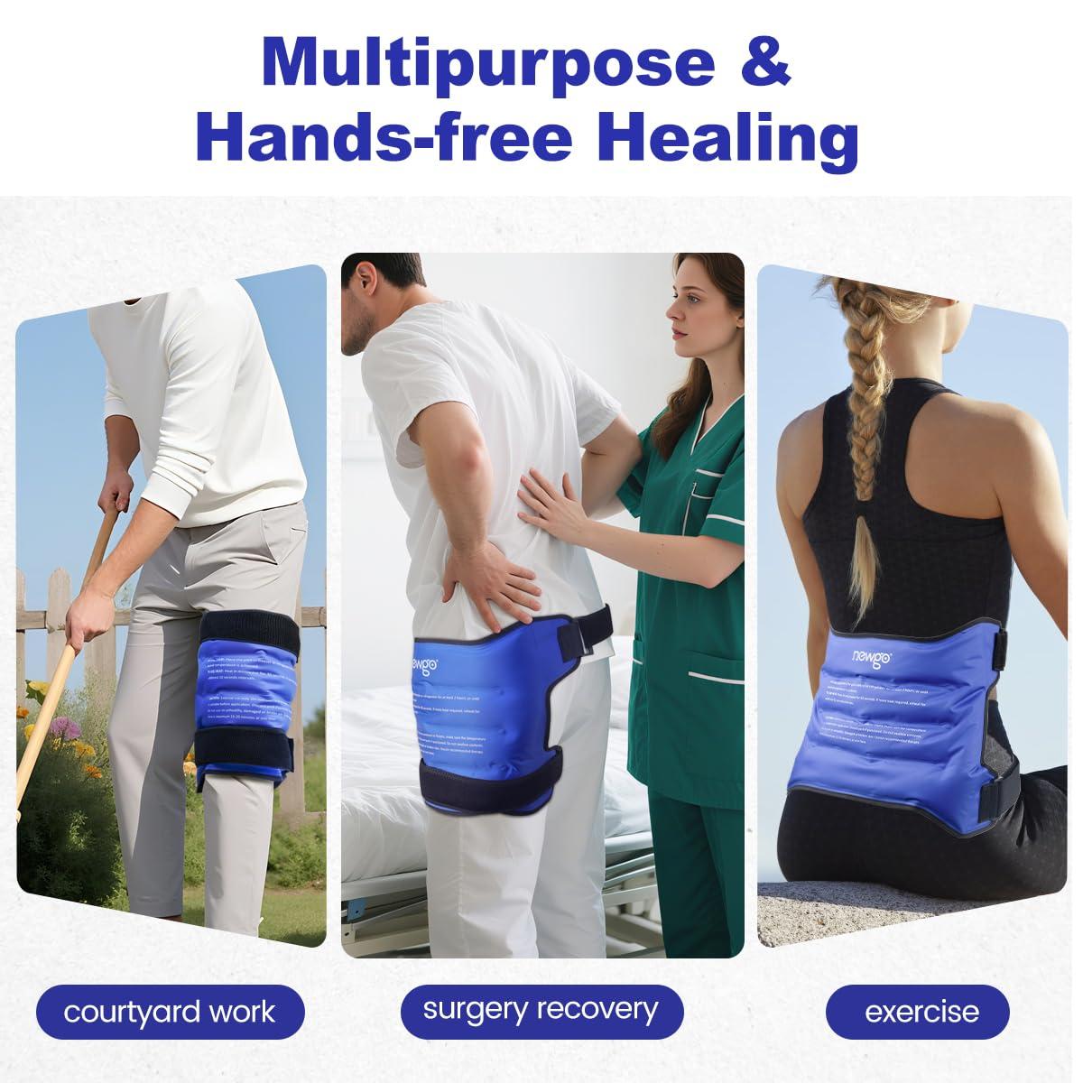 NEWGO NEWGO Ice Pack for Hip Replacement Surgery, Gel Cold Pack Hip Ice Wrap for Hip Bursitis, Sciatica, Flexor Pain, Inflammation, Swelling - Blue