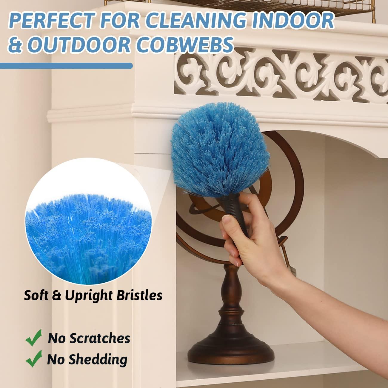 MAYKI 20 Foot Cobweb Duster with Extension Pole 2 PCS, Webster Cobweb Duster for High Ceilings/Corners, Spider Web Brush with Pole for Outdoor & Indoor Web Cleaning, Outdoor Cobweb Brush Kit by MAYKI